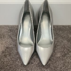 Marc Fisher Shimmering Silver Heels